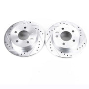 Power Stop 94-04 Ford Mustang Rear Evolution Drilled & Slotted Rotors - Pair PowerStop Brake Rotors - Slot & Drilled
