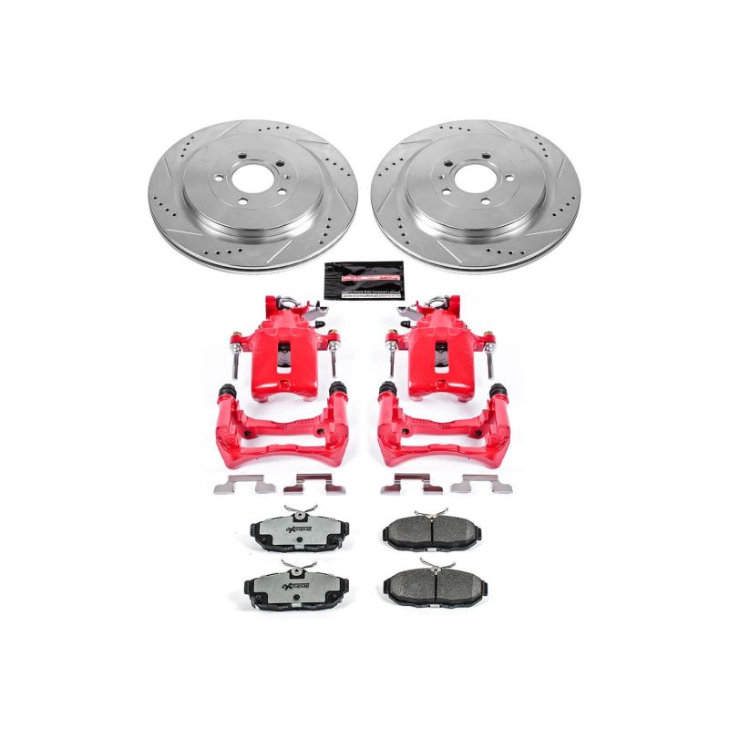 Power Stop 13-14 Ford Mustang Rear Z26 Street Warrior Brake Kit w/Calipers PowerStop Brake Kits - Performance D&S
