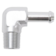 Edelbrock Hose End 90-Deg 3/8In NPT to 3/8In Barb Clear Anodize Edelbrock Fittings