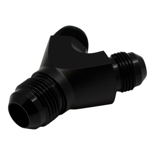 DeatschWerks 8AN Male Flare to 8AN Male Flare to 10AN Male Flare Y Fitting - Anodized Matte Black DeatschWerks Distribution Blocks