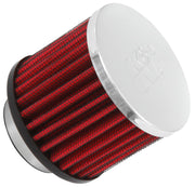 K&N 1.5in Flange ID x 3in OD x 2.5in H Chrome Finish Rubber Base Crankcase Vent Filter K&N Engineering Air Filters - Universal Fit
