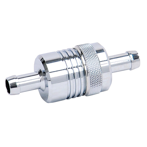 3/8" Billet Aluminum Street Fuel Filter With Chrome Finish RUSSELL Autoparts
