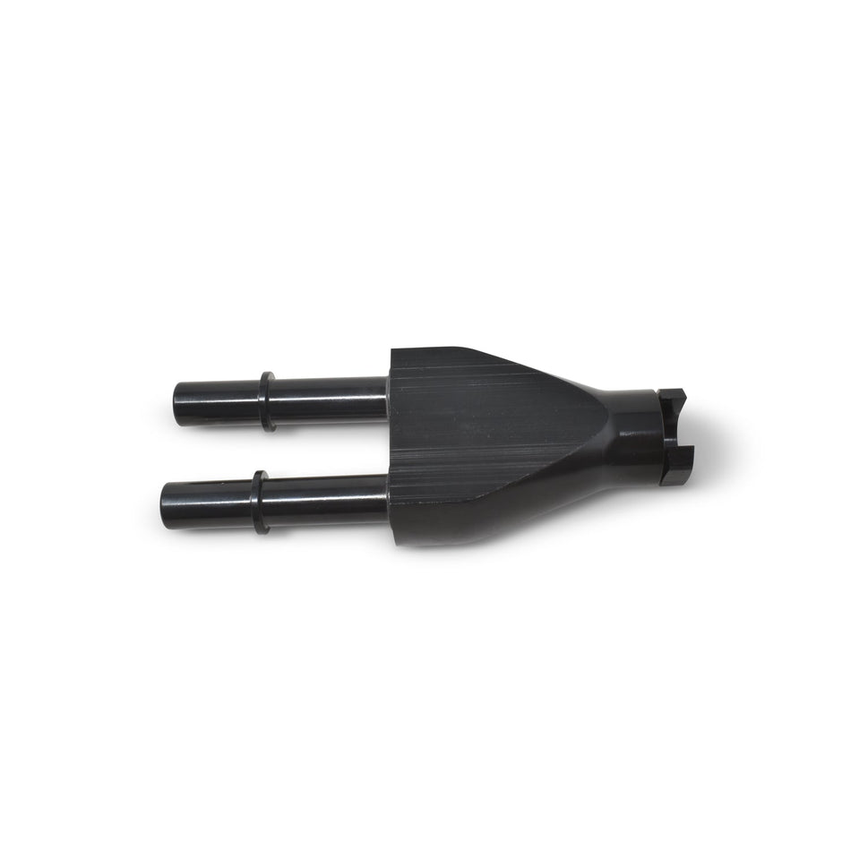3/8" EFI SAE Q.D. Female To 3/8" EFI SAE Q.D. Male Dual Y Block w/ Black Finish