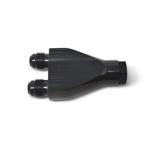 3/8" EFI SAE Q.D. Female To 6AN Male Dual Y Block With Black Finish RUSSELL Autoparts