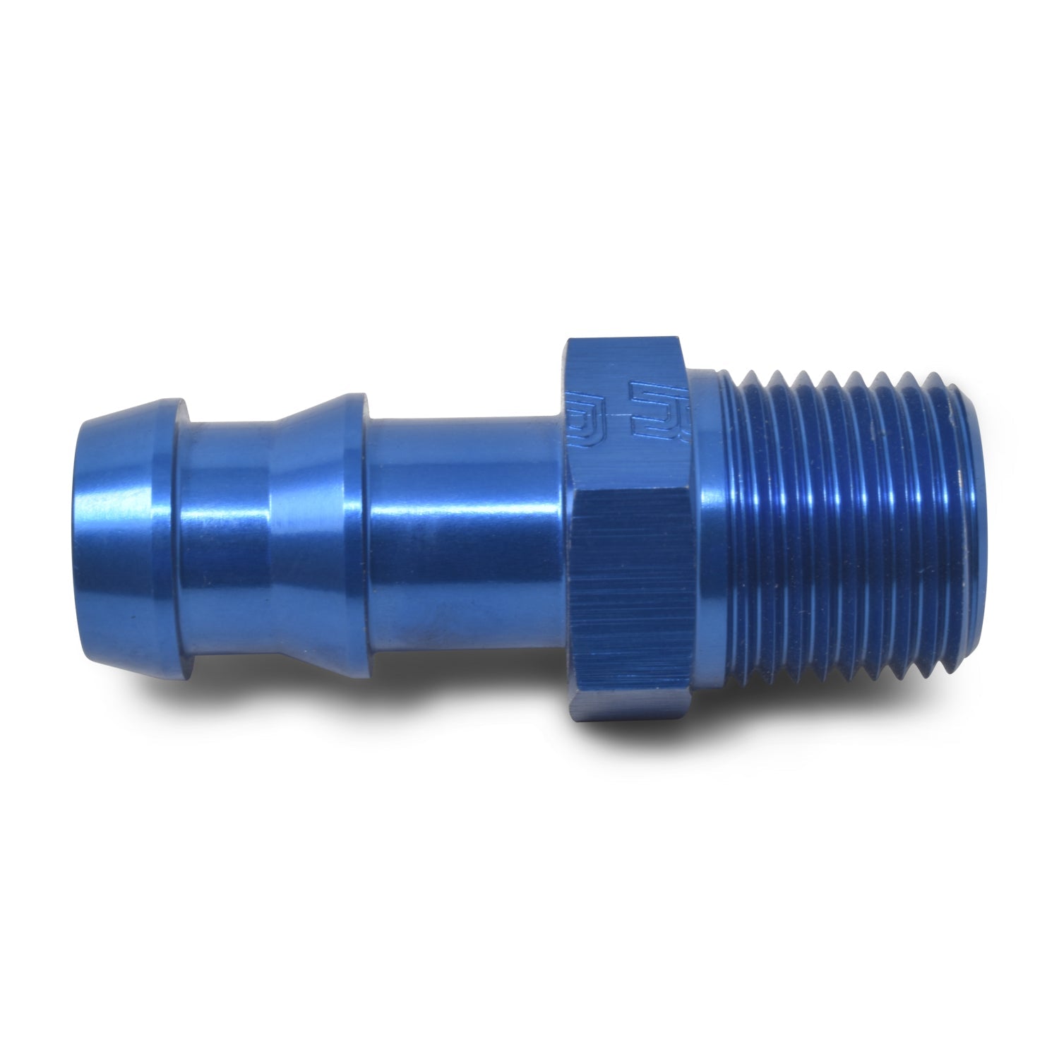 3/8" Pipe To 1/2" Barb To Male NPT Blue Finish
