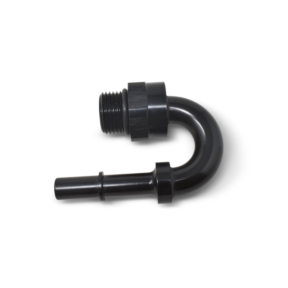 3/8" SAE Quick-Disconnect x 6 SAE ORB Port Male Swivel 180 Deg O-ring seal Black