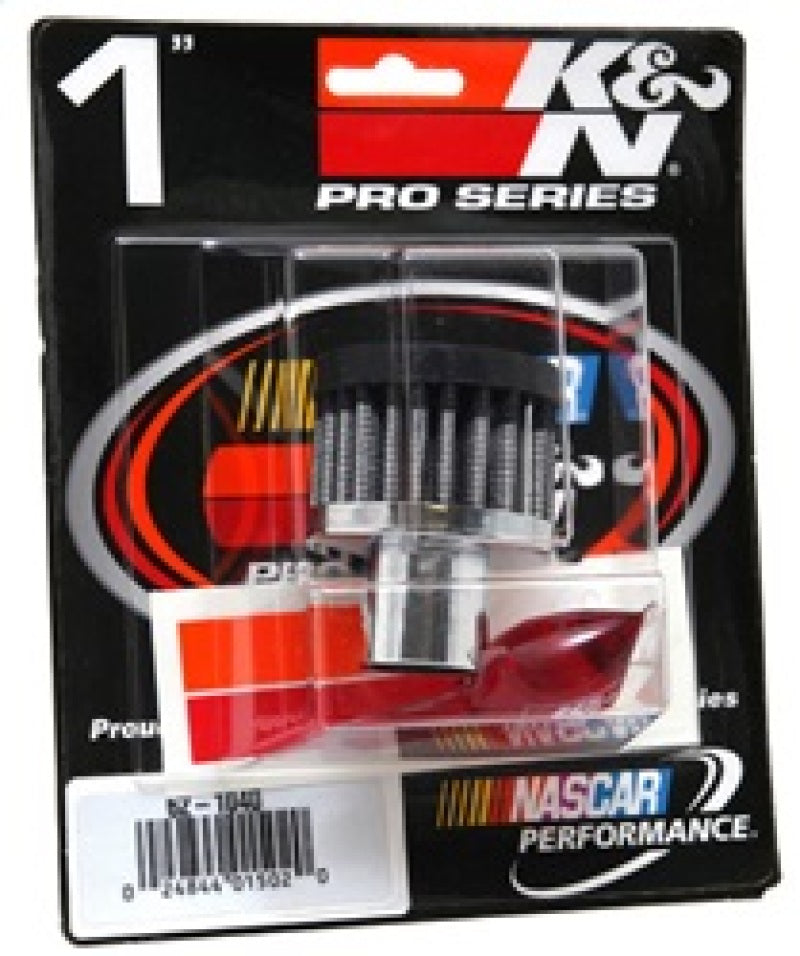 K&N Steel Base Crankcase Vent Filter/Breather 1in Vent OD x 2in OD x 1.5in Height K&N Engineering Air Filters - Universal Fit