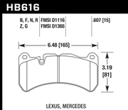 Hawk 05-06 Mercedes-Benz CLK55 AMG ER-1 Front Brake Pads (For Brembo Calipers) Hawk Performance Brake Pads - Racing