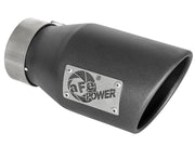 aFe MACH Force-Xp 3in 304 SS Metallic Black Exhaust Tip 3in In x 4-1/2in Out x 9in L Clamp-On Right aFe Catback
