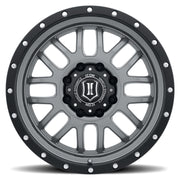 ICON Alpha 20x9 8x170 0mm Offset 5in BS 125.2mm Bore Gun Metal Wheel ICON Wheels - Cast