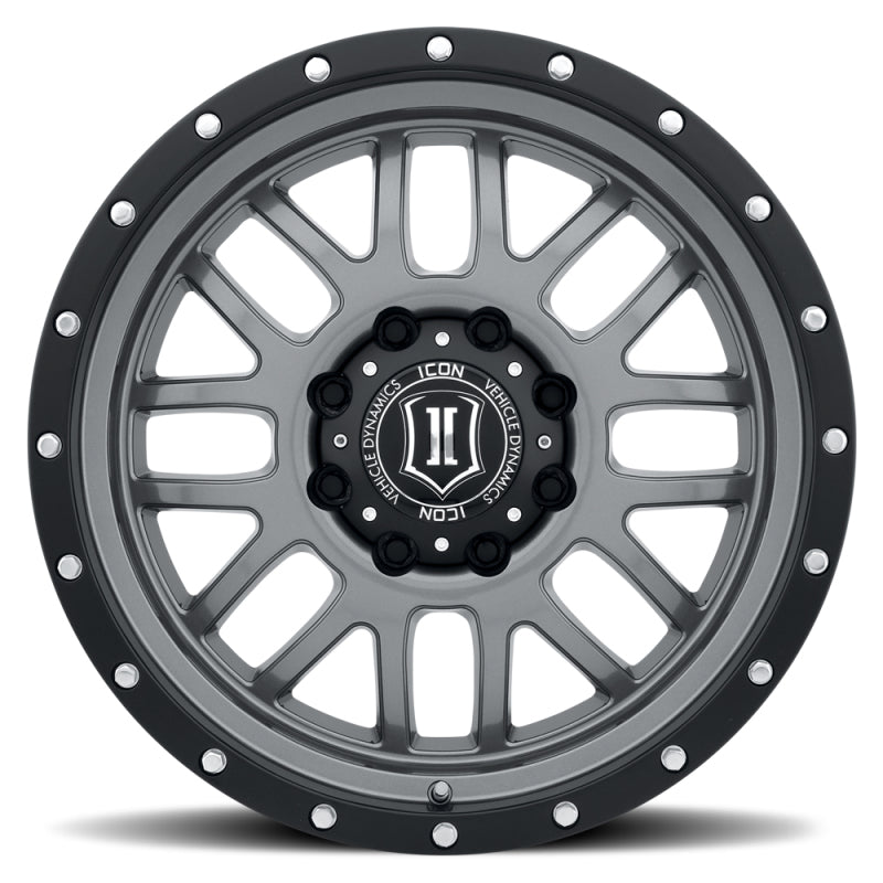 ICON Alpha 20x9 8x170 0mm Offset 5in BS 125.2mm Bore Gun Metal Wheel ICON Wheels - Cast