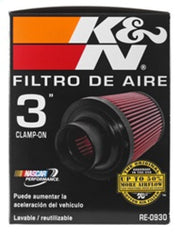 K&N Universal Rubber Filter - Round Tapered 6in Base OD x 3in Flange ID x 6in H K&N Engineering Air Filters - Universal Fit