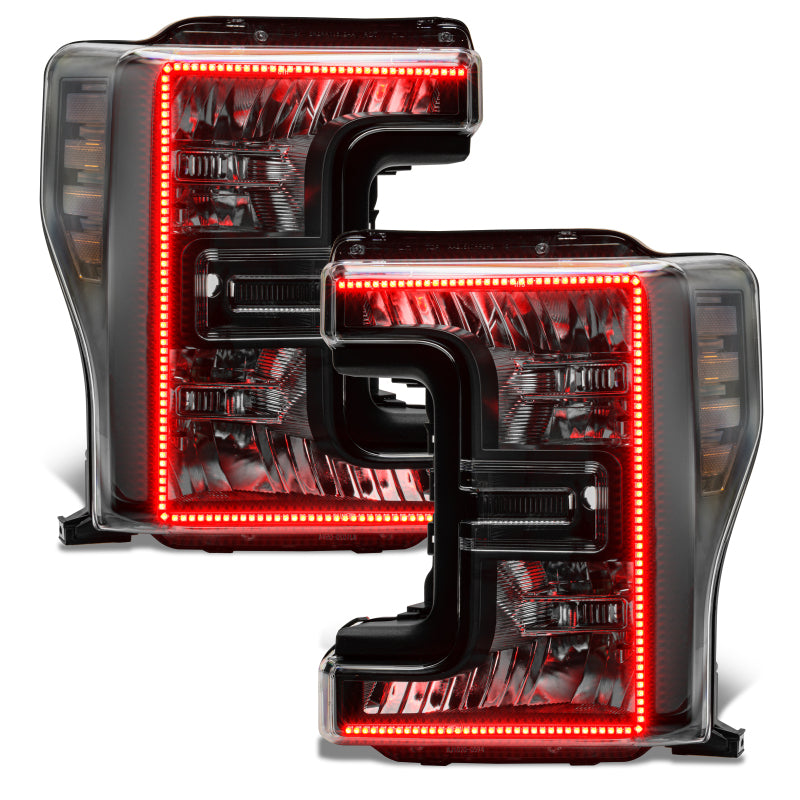 Oracle 17-19 Ford F-250 SD Dynamic Pre-Assembled Headlights - Halogen - Black Edition - ORACLE Lighting Headlights