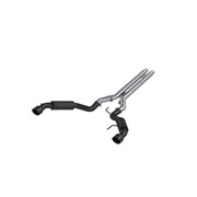 MBRP 15-17 Ford Mustang GT 5.0 3in Cat Back Dual Split Rear Race Version 4.5in Tips - Black Coated MBRP Catback