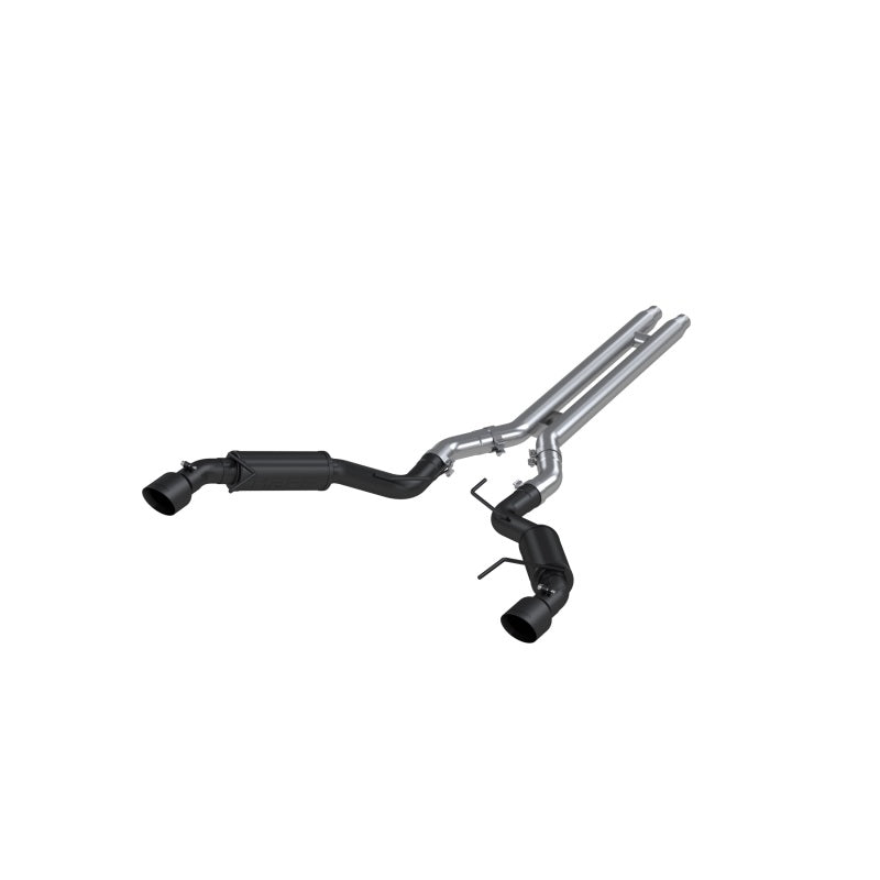 MBRP 15-17 Ford Mustang GT 5.0 3in Cat Back Dual Split Rear Race Version 4.5in Tips - Black Coated MBRP Catback