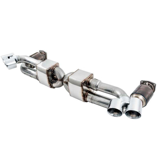 AWE Tuning Porsche 991.1 Turbo Exhaust - Performance Exhaust with High-Flow Cats & Silver Quad Tips 3015-42040 My Store