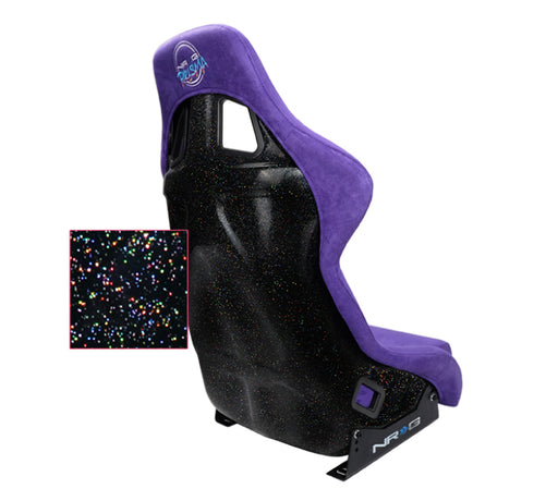 NRG FRP Bucket Seat PRISMA Edition W/ pearlized Back Purple Alcantara - Large NRG Race Seats