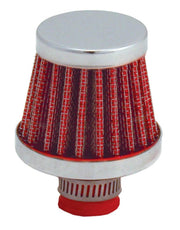 Spectre Breather Filter 10mm Flange / 2in. OD / 1-3/4in. Height - Red Spectre Engine Breather Filters
