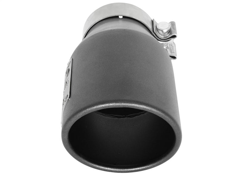 aFe MACH Force-Xp 3in 304 SS Metallic Black Exhaust Tip 3in In x 4-1/2in Out x 9in L Clamp-On Right aFe Catback