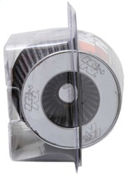 K&N Universal Filter Chrome Round Tapered White - 4in Flange ID x 1.125in Flange Length x 5.5in H K&N Engineering Air Filters - Universal Fit
