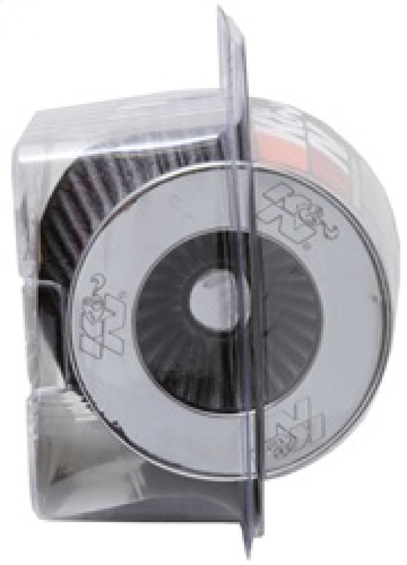 K&N Universal Filter Chrome Round Tapered White - 4in Flange ID x 1.125in Flange Length x 5.5in H K&N Engineering Air Filters - Universal Fit