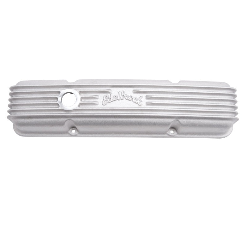 Edelbrock Valve Cover Classic Series Chevrolet 1959-1986 262-400 CI V8 w/ Breather Holes Satin Edelbrock Valve Covers
