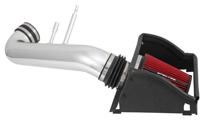 Spectre 15-18 Ford F150 V8-5.0L F/I Air Intake Kit - Polished w/Red Filter Spectre Cold Air Intakes
