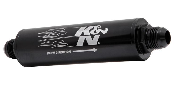 K&N 2in OD x 9in L 10AN 74 Micron In-Line Fuel/Oil Filter K&N Engineering Fuel Filters