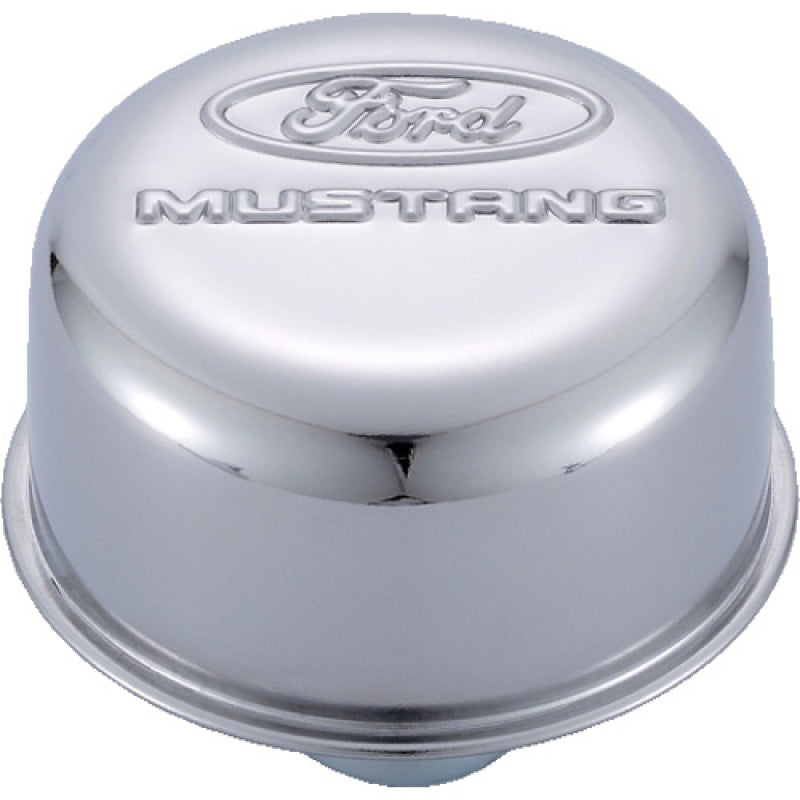 Ford Racing Chrome Breather Cap w/ Ford Mustang Logo Ford Racing Engine Breather Filters