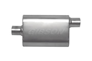 Gibson CFT Superflow Center/Offset Oval Muffler - 4x9x18in/2.25in Inlet/2.25in Outlet - Stainless Gibson Muffler