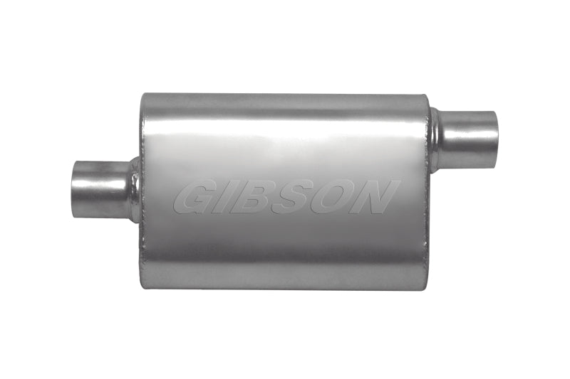 Gibson CFT Superflow Center/Offset Oval Muffler - 4x9x13in/2.25in Inlet/2.25in Outlet - Stainless Gibson Muffler