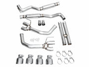 AWE 2024 Ford Mustang Dark Horse S650 RWD Track Edition Cat-Back Exhaust w/ Quad Chrome Silver Tips AWE Tuning Catback