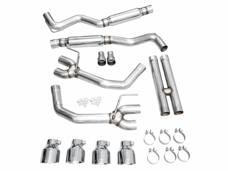 AWE 2024 Ford Mustang Dark Horse S650 RWD Track Edition Cat-Back Exhaust w/ Quad Chrome Silver Tips AWE Tuning Catback