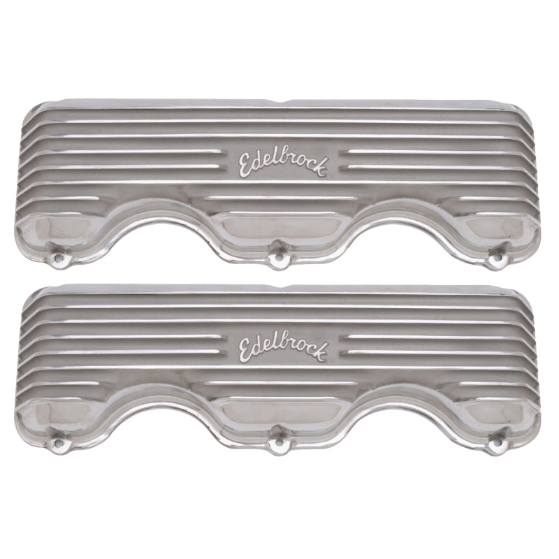 Edelbrock Valve Cover Classic Series Chevrolet W 348/409 CI V8 Polshed Edelbrock Valve Covers