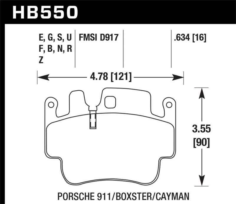 Hawk 04-05 Porsche 911 3.6L 40th Anniversary Edition Front ER-1 Brake Pads Hawk Performance Brake Pads - Racing