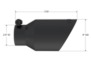 MBRP Universal 4in OD Dual Wall Angled 2.5in Inlet 8in Length Exhaust Tip - Black MBRP Tips