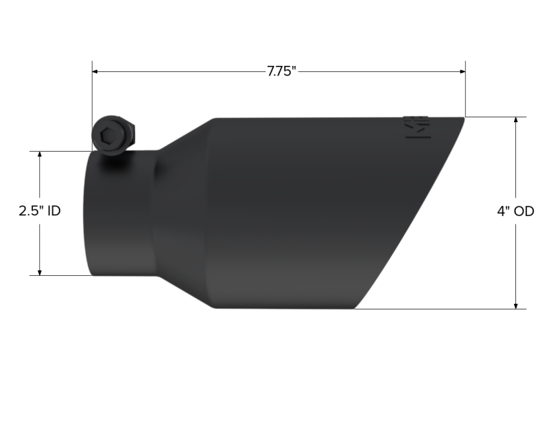 MBRP Universal 4in OD Dual Wall Angled 2.5in Inlet 8in Length Exhaust Tip - Black MBRP Tips