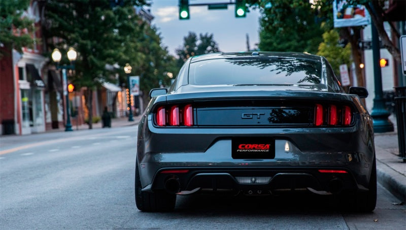 Corsa 2015-2017 Ford Mustang GT 5.0 3in Cat Back Exhaust Black Dual Tips (Sport) CORSA Performance Catback