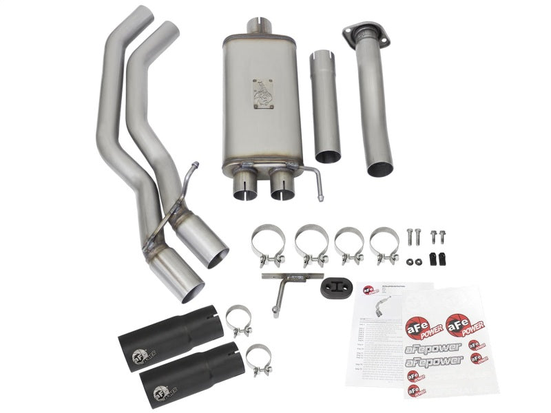 aFe Rebel Exhausts 3in SS Cat-Back 15-16 Ford F-150 EcoBoost V6 2.7/3.5L V8 5.0L w/ Black Tips aFe Catback
