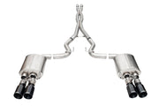 Corsa 2024-2025 Ford Mustang V8 5.0L 3in Cat-Back Exhaust System w/ Twin 4in Black Straight Tips CORSA Performance Catback