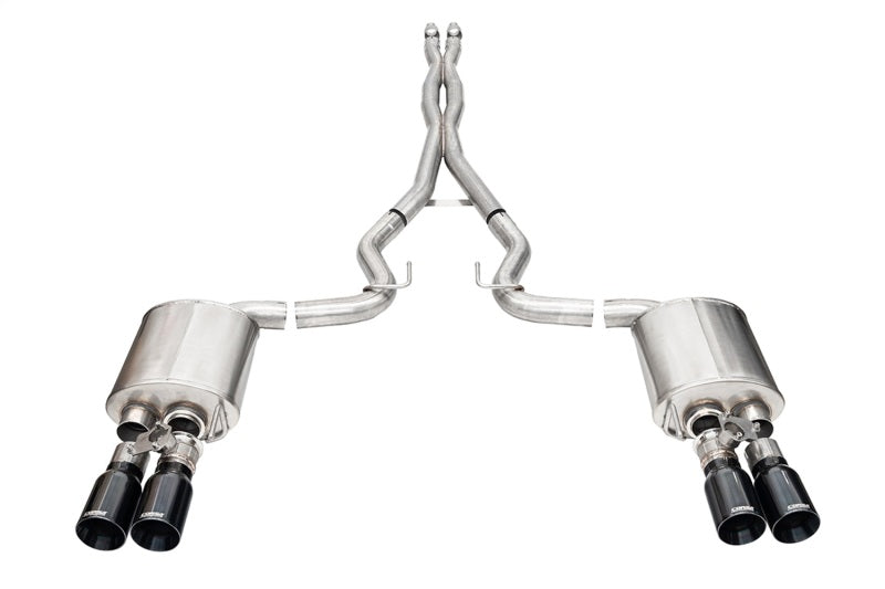 Corsa 2024-2025 Ford Mustang V8 5.0L 3in Cat-Back Exhaust System w/ Twin 4in Black Straight Tips CORSA Performance Catback