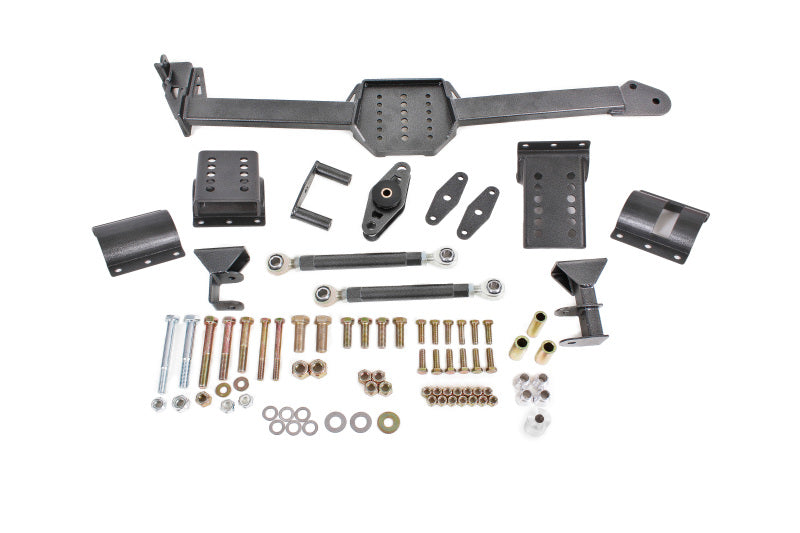 BMR 05-14 S197 Mustang Body Mount Watts Link Rod End/Poly w/ Adj. Axle Clamps - Black Hammertone BMR Suspension Diff Braces