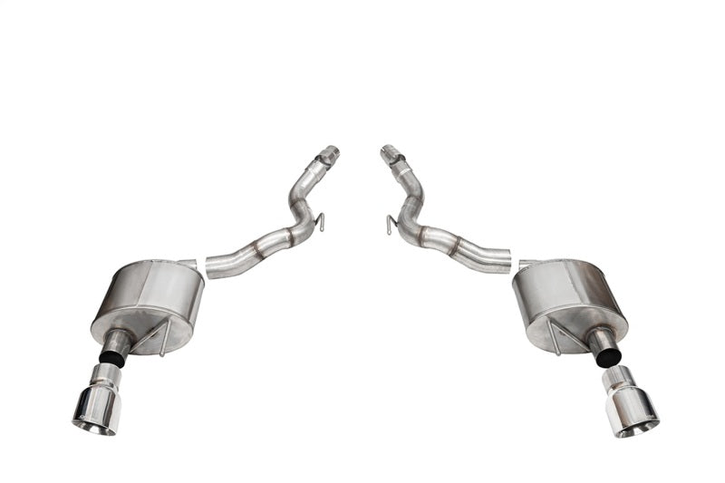Corsa 2024-2025 Ford Mustang GT Sport Axle-Back Dual Rear Exit with 4.5in Polished Pro-Series Tips CORSA Performance Axle Back
