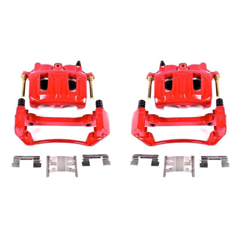 Power Stop 99-03 Ford F-150 Front Red Calipers w/Brackets - Pair PowerStop Brake Calipers - Perf