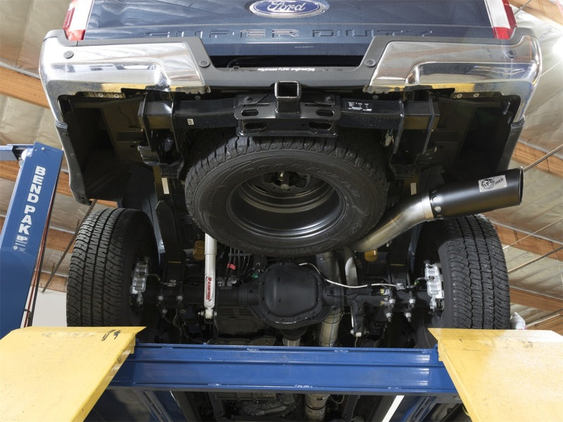 aFe ATLAS 5in DPF-Back Alum Steel Exhaust System w/Black Tip 2017 Ford Diesel Trucks V8-6.7L (td) aFe DPF Back