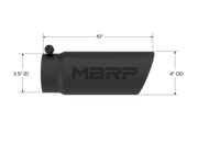 MBRP Universal Tip 4 O.D. Angled Rolled End 3.5 inlet 10 length- Black Finish MBRP Tips