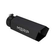 MBRP Universal Hex Tip 4in Inlet 16in Length w/ Logo - Black Coated MBRP Tips