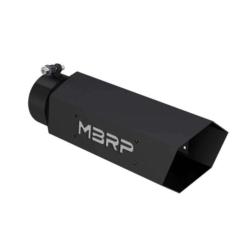 MBRP Universal Hex Tip 4in Inlet 16in Length w/ Logo - Black Coated MBRP Tips