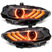 Oracle Lighting 18-23 Ford Mustang Dynamic ColorSHIFT LED Headlights - Black Series ORACLE Lighting Headlights