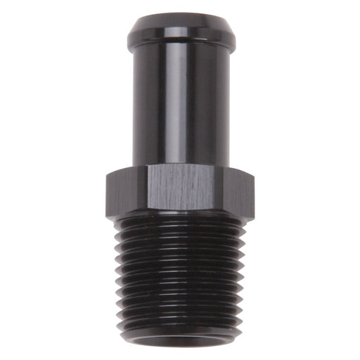 Edelbrock Hose End Straight 1/2In NPT to 5/8In Barb Black Anodize Edelbrock Fittings
